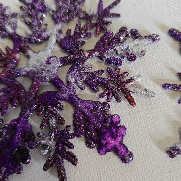 HANDCRAFTED Snowflake Pierced Earrings ARTISAN HANDMADE Holiday Jewelry 4 inches - Picture 9 of 17